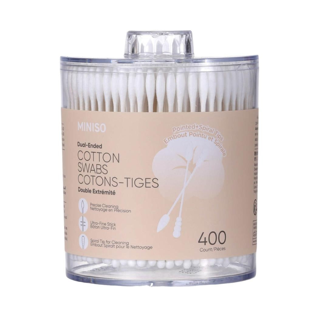 Dual-Ended Cotton Swabs (Pointed & Spiral Tips, 400 Count)