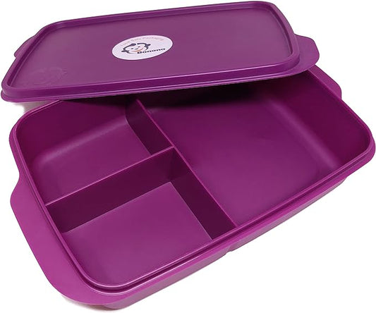 Banana Lunch box with splitter 2 levels Purple 1.5 Litre