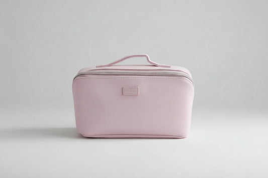 Macaron Series Prism Large Capacity Cosmatic Bag with Handle(Pink)