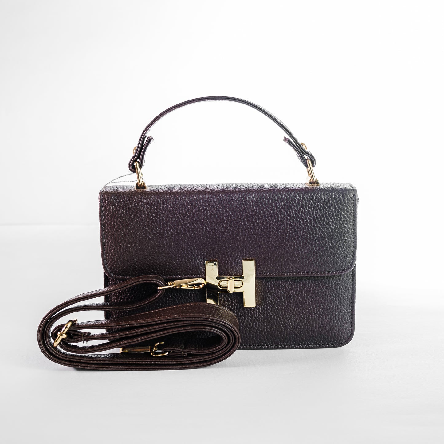 classic hand bag H -Brown