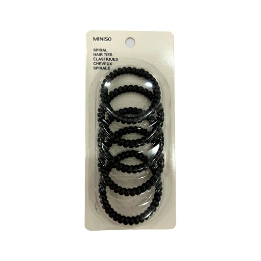 5.0 Black Spiral Hair Ties (5pcs)