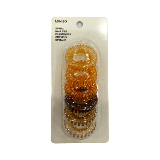3.5 Colored Spiral Hair Ties (6pcs)