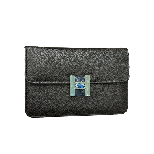 classic hand bag H -Black