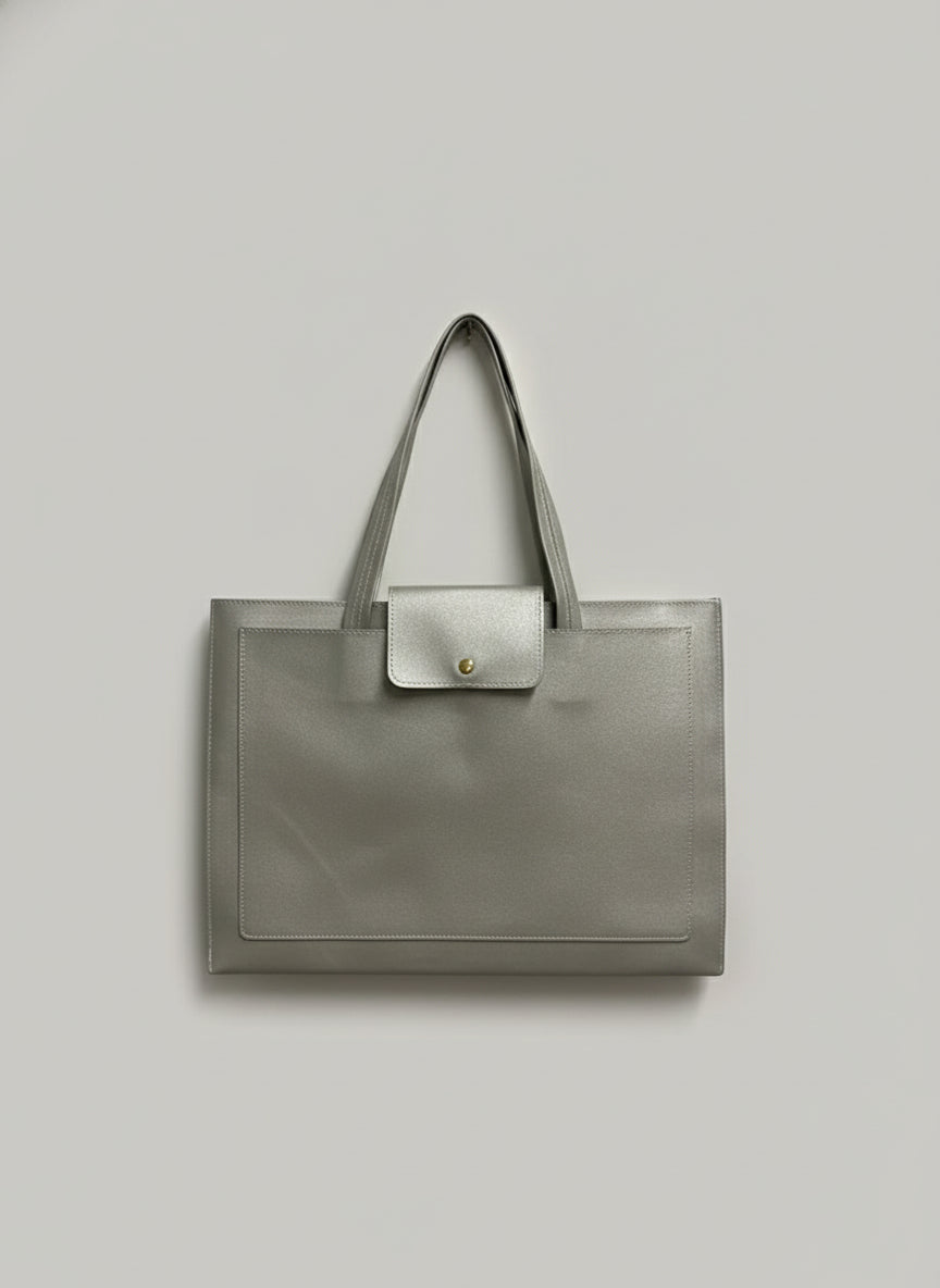 simple big lab top bag- silver