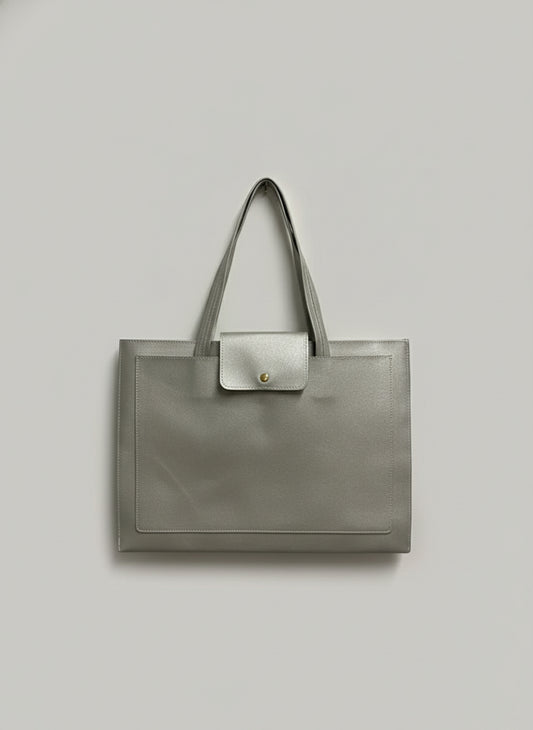 simple big lab top bag- silver