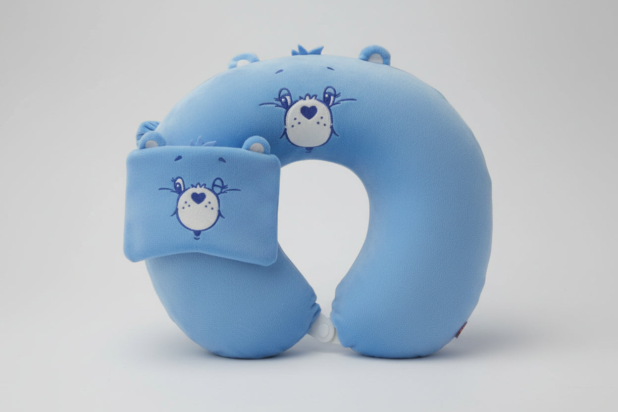 Care Bears Collection Neck Pillow with Sleep Mask (Blue)