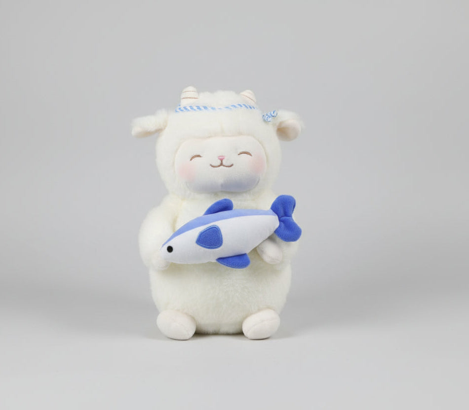 Lamb Baa Series 11in. Sushi Chef Cici Plush Toy (Holding Fish)