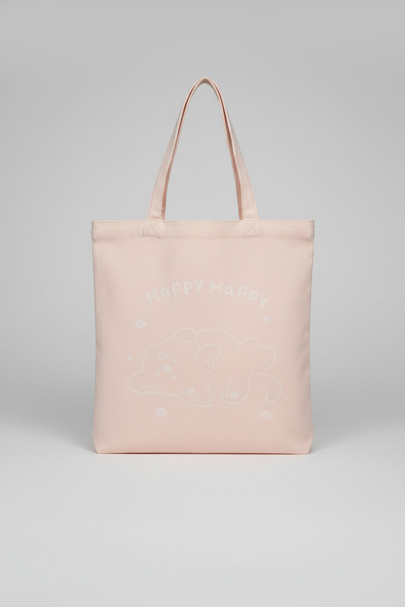 Animal Series Vertical Shopping Bag(Beige)
