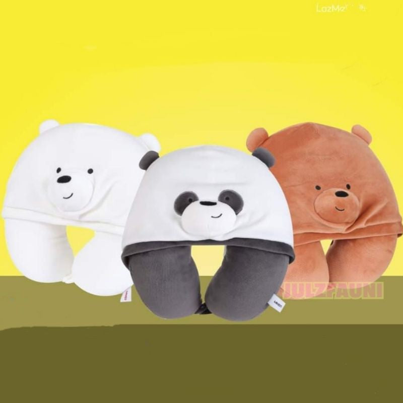 We Bare Bears - U-shaped Pillow with Hood Grizz,Panda,IceBear