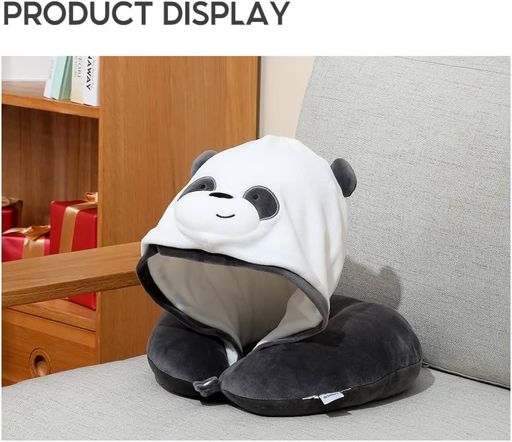 We Bare Bears - U-shaped Pillow with Hood Grizz,Panda,IceBear