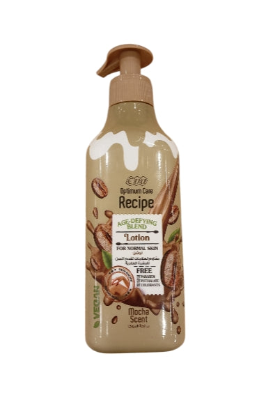 eva optimum care recipe lotion for normal skin mocha scent 370 ml