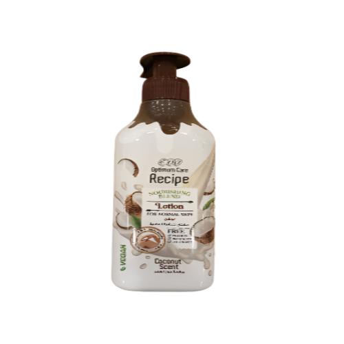 eva optimum care recipe lotion for normal skin coconut scent 370 ml