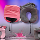 Honeycomb cooling towel U pillow (gray, pink)
