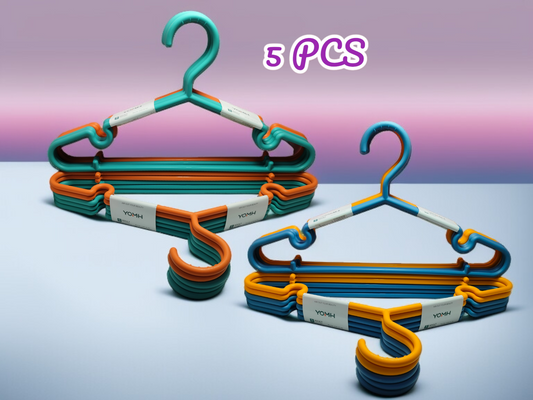 Colored plastic hanger 5-pack