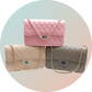Hand bag-pink,Bieage, Brown-8986 S 17*18*8