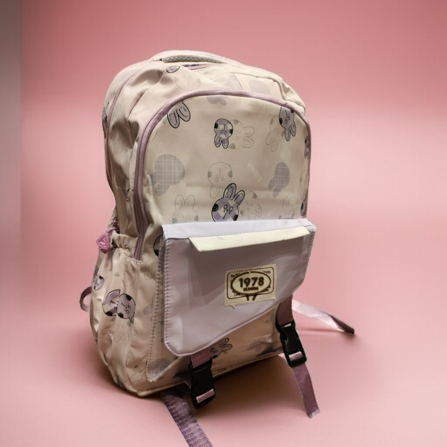 Backpack 1978Clouds ,pink,Blue, purple,Biage,Black