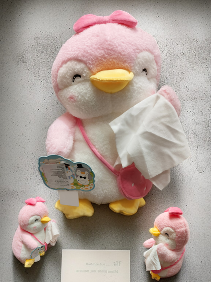 13.in.Parent-Child Plush Toy,Pink Pendy-Gray Penman