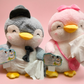 13.in.Parent-Child Plush Toy,Pink Pendy-Gray Penman