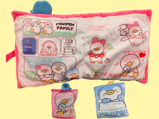 Open book plush toy pillow