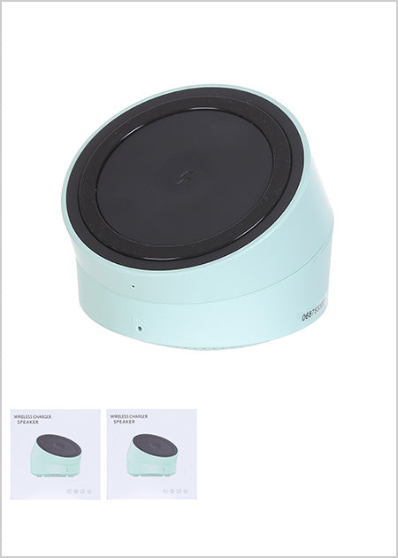 One Plus-Detachable Wireless Charger with BT Speaker Model: BT295(Mint Green)