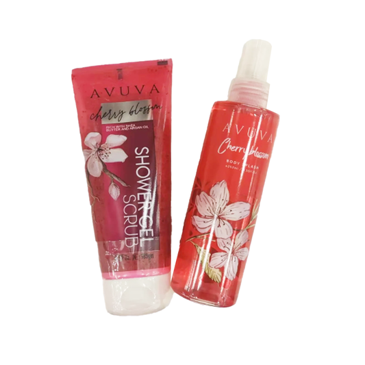 AVUVA Shower Scrub + Body Splash 1+1 Offer (Cherry Blossom)