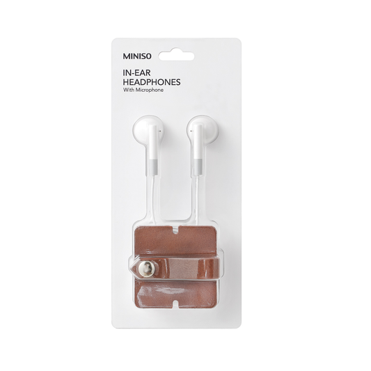 Business Style Earphones With Square Storage Case Model:1317#(Brown)