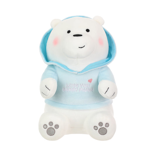 We Bare Bears Plush Toy With Hoodie(Ice-Bear)