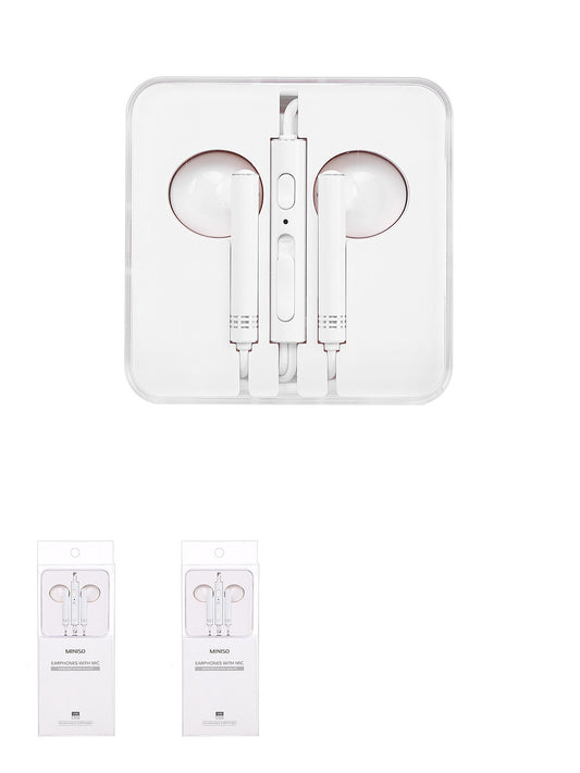 Wire Control In-ear Earphones with Mic(White) Model:1318#